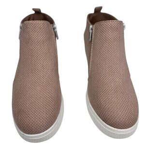 Time and Tru  Blush Pink Zipper High Top Wedge Sneakers Size 9